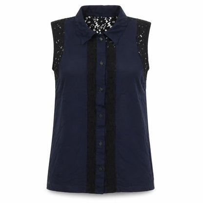 Womens UK Size 10 River Island Blue Basic Button-Up