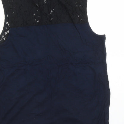 Womens UK Size 10 River Island Blue Basic Button-Up
