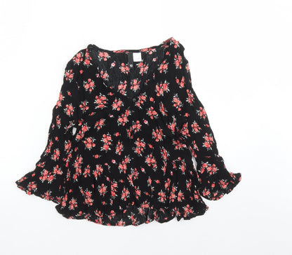Womens UK Size 10 Divided by H&M Black Basic Button-Up