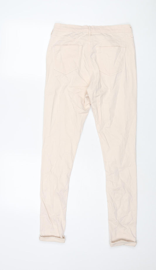 Topshop Womens Pink Cotton Skinny Jeans Size 30 in L30 in Regular Button