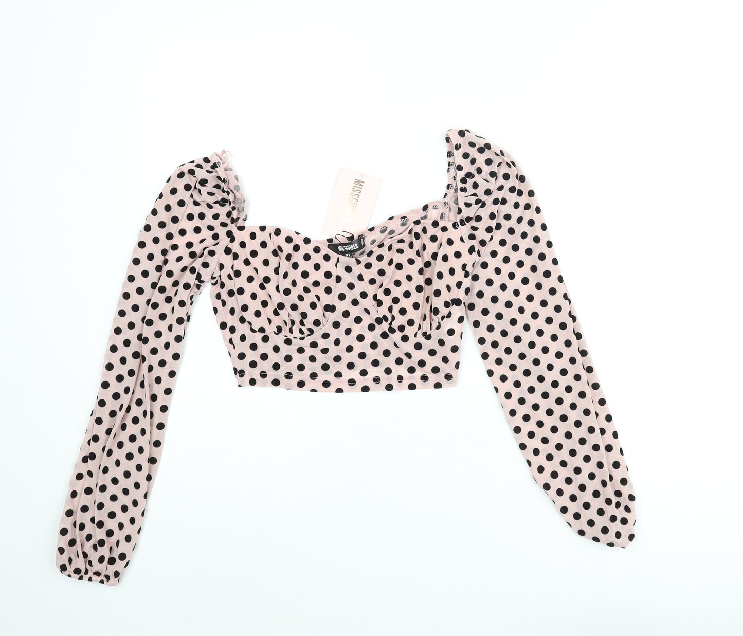 Womens UK Size 8 Missguided Pink Cropped Blouse