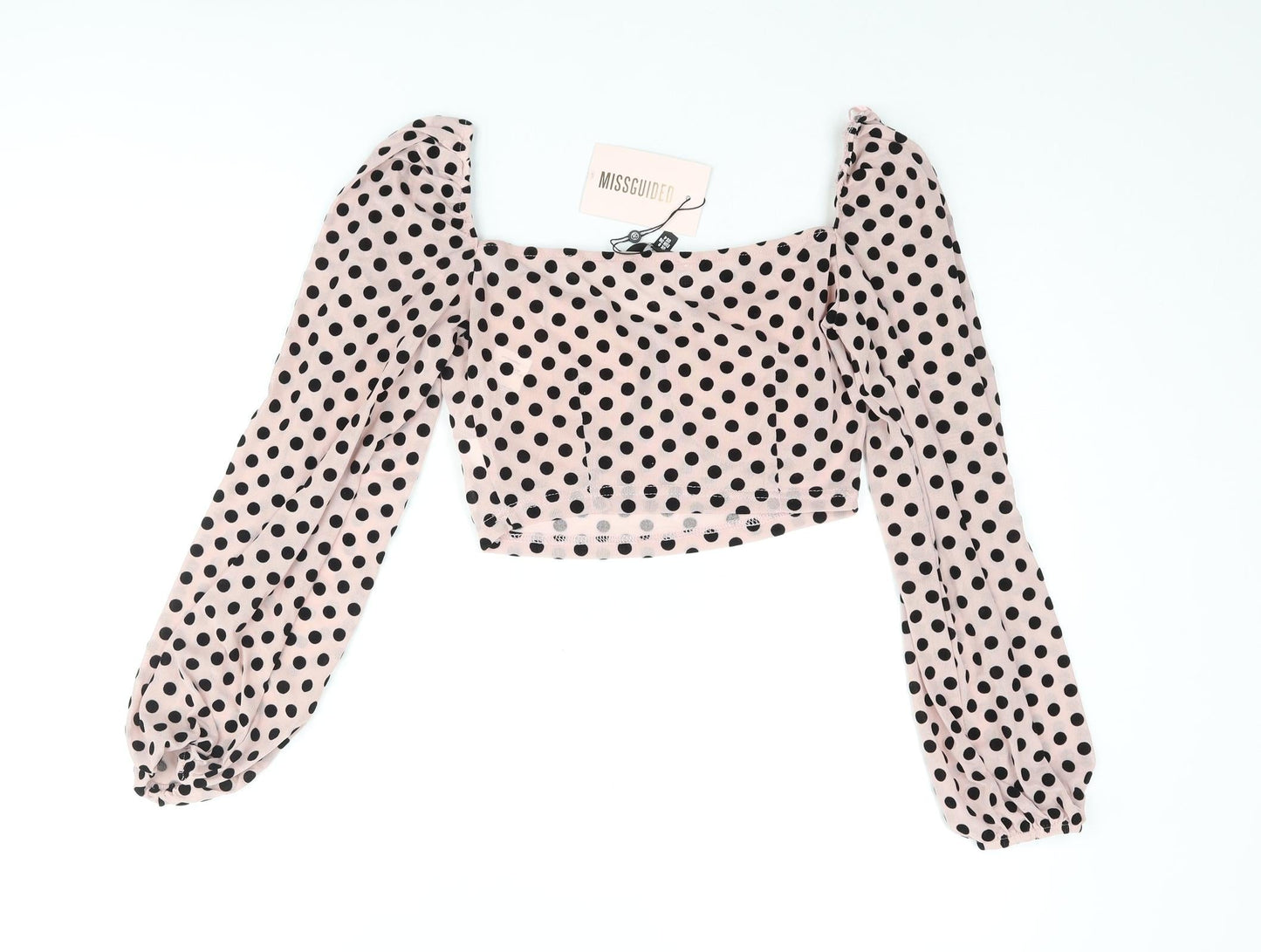 Womens UK Size 8 Missguided Pink Cropped Blouse
