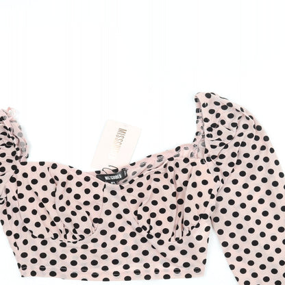Womens UK Size 8 Missguided Pink Cropped Blouse