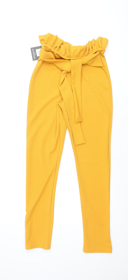Womens UK Size 8 PRETTYLITTLETHING Regular Fit  Yellow Trousers