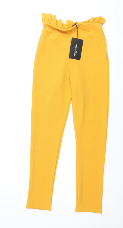 Womens UK Size 8 PRETTYLITTLETHING Regular Fit  Yellow Trousers