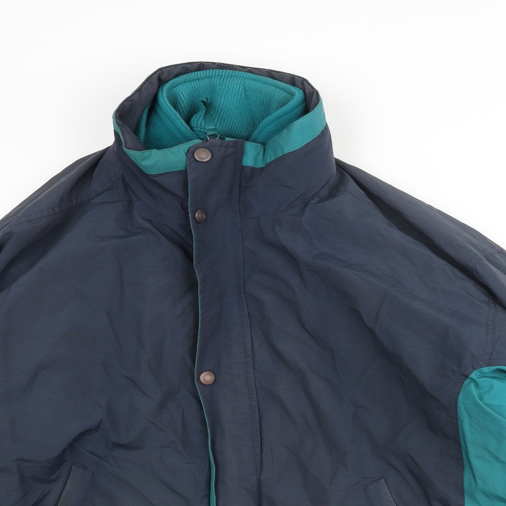 Mens UK Size L Casual Club Blue Rain Coat