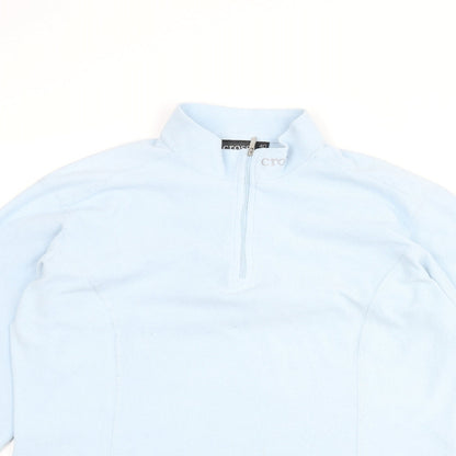 Cross Womens Blue Polyester Pullover Sweatshirt Size 12 Zip