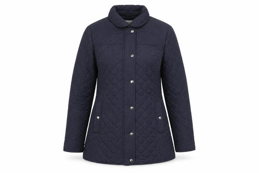 Womens UK Size 10 Classic Blue Quilted Coat