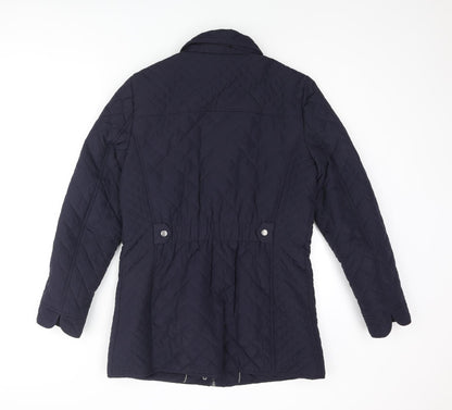 Womens UK Size 10 Classic Blue Quilted Coat