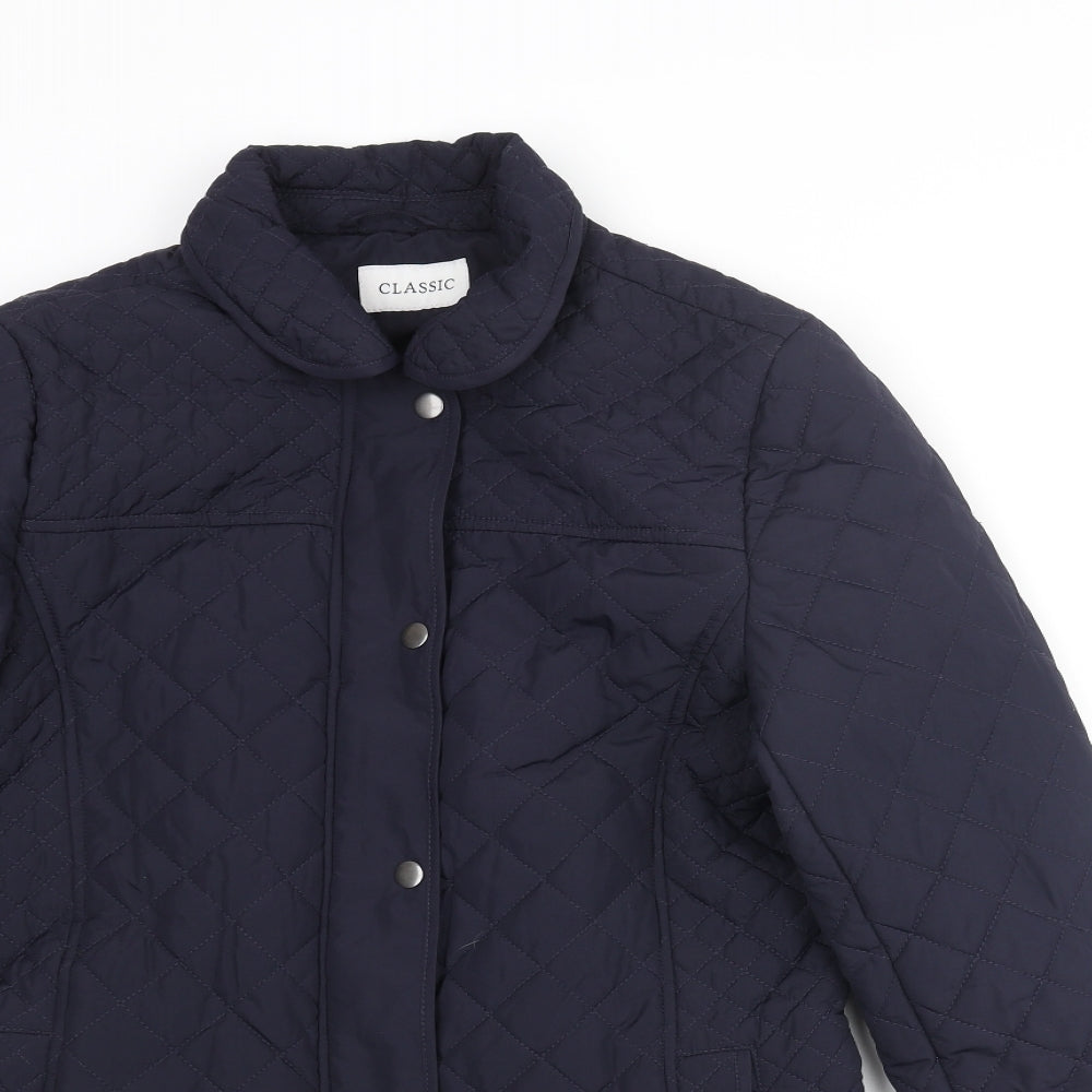 Womens UK Size 10 Classic Blue Quilted Coat