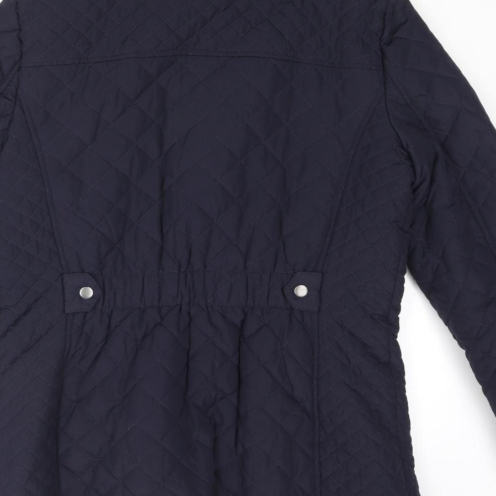 Womens UK Size 10 Classic Blue Quilted Coat