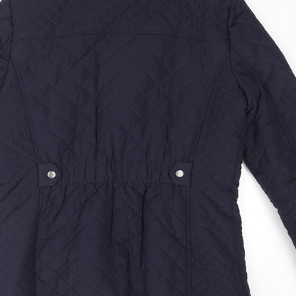 Womens UK Size 10 Classic Blue Quilted Coat