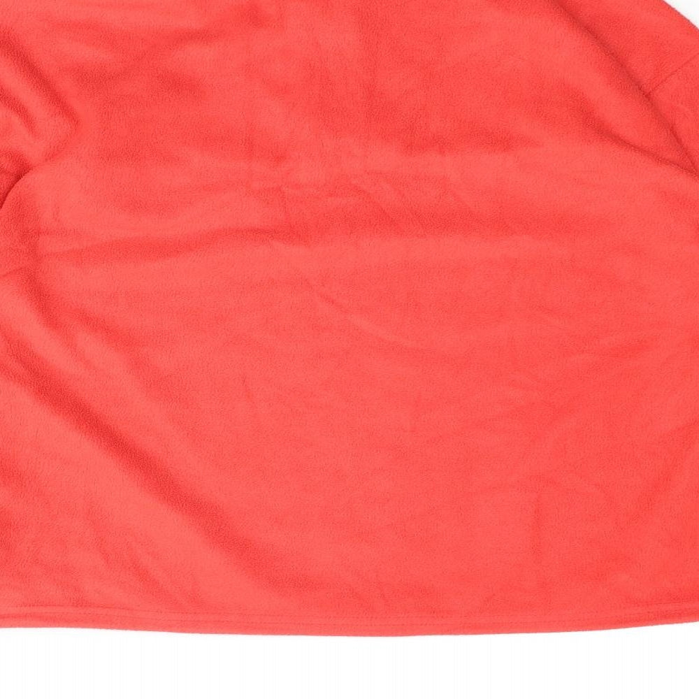 Brand and care label for Only women’s red polyester pullover sweatshirt, size S, zip - drawstring hem