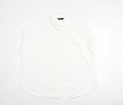 Womens UK Size 22 Marks and Spencer White Basic Button-Up