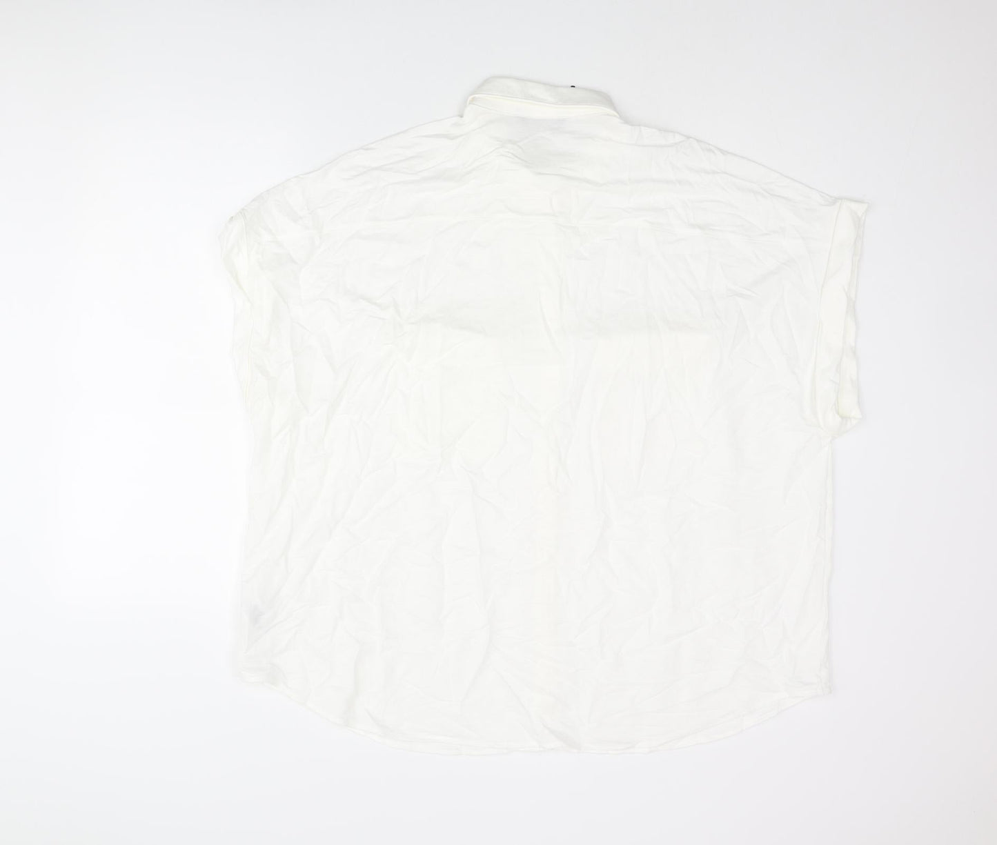 Womens UK Size 22 Marks and Spencer White Basic Button-Up