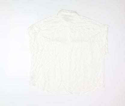 Womens UK Size 22 Marks and Spencer White Basic Button-Up