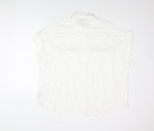 Womens UK Size 22 Marks and Spencer White Basic Button-Up