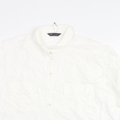Womens UK Size 22 Marks and Spencer White Basic Button-Up
