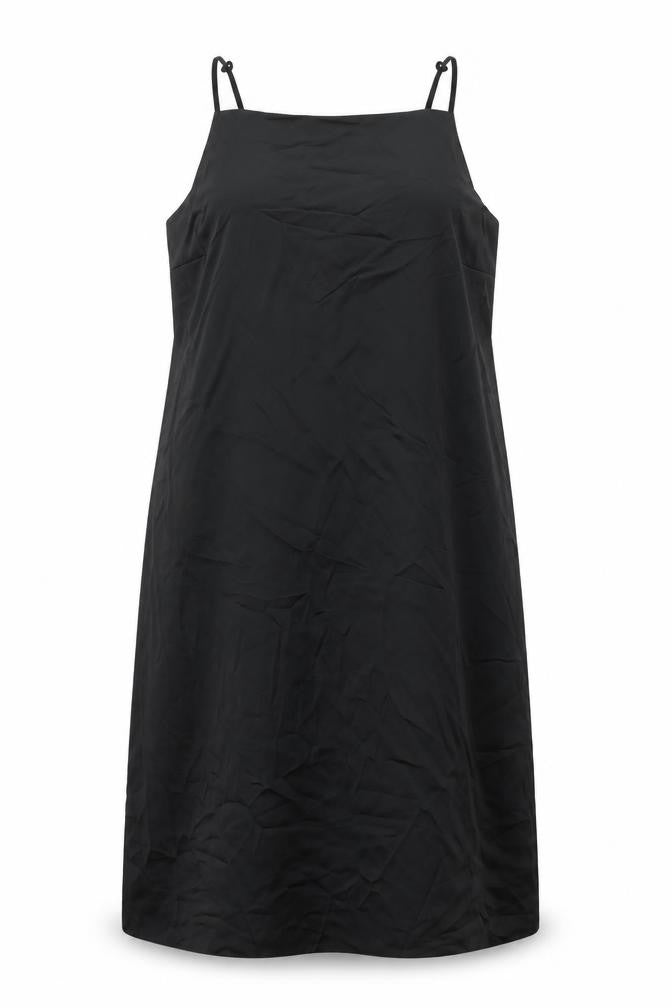 Marks and Spencer Womens Black Polyester Slip Dress Size 22 Square Neck Pullover