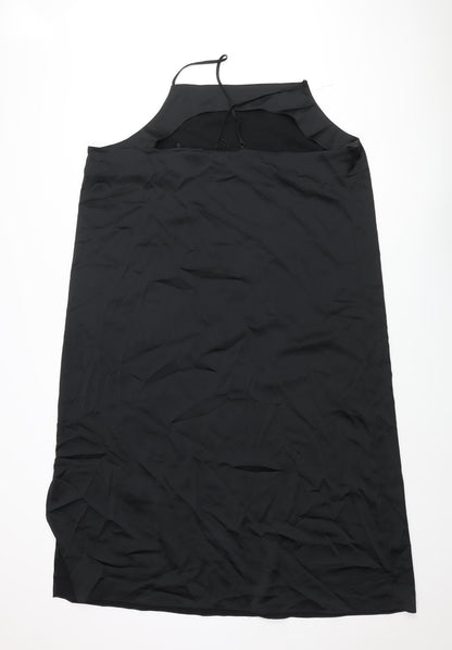Marks and Spencer Womens Black Polyester Slip Dress Size 22 Square Neck Pullover