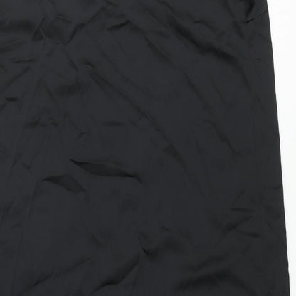 Marks and Spencer Womens Black Polyester Slip Dress Size 22 Square Neck Pullover