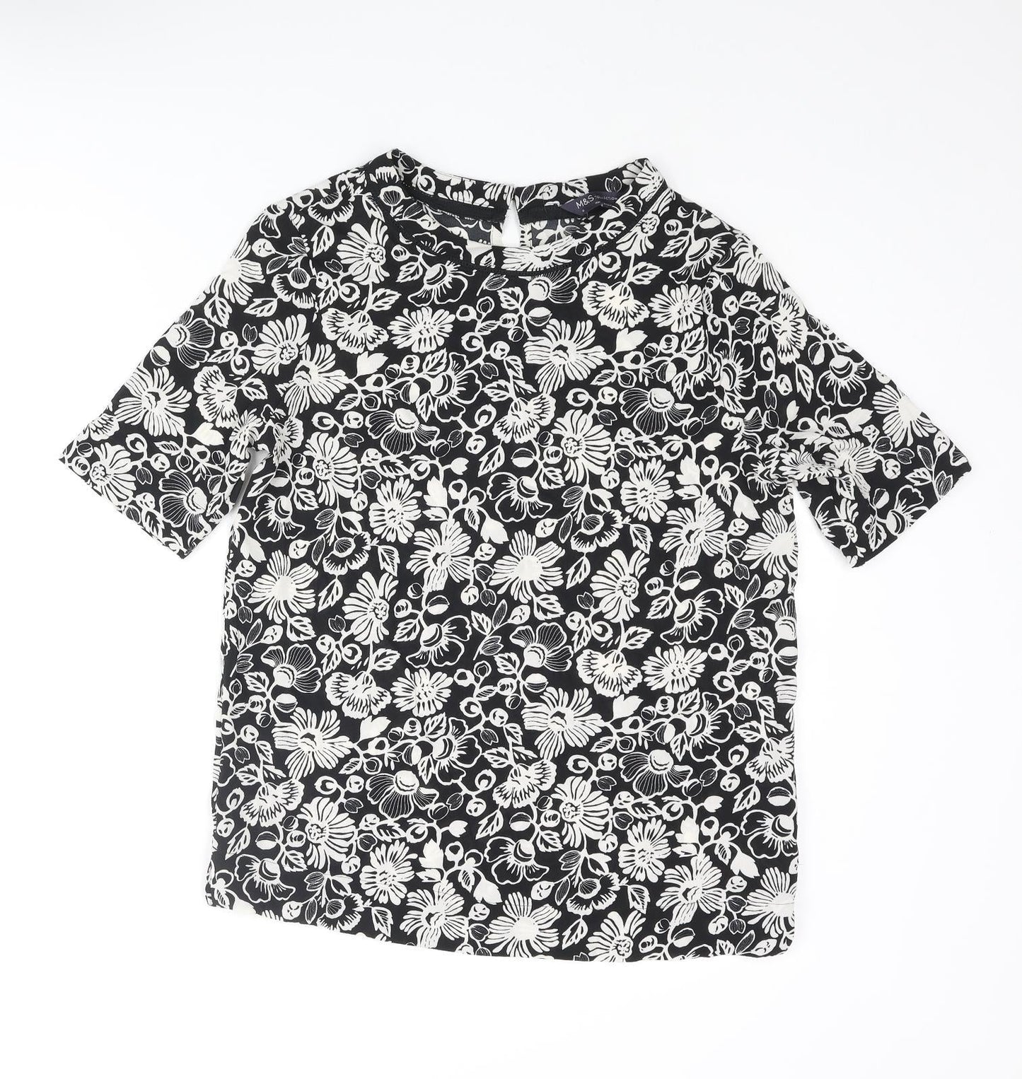 Womens UK Size 8 Marks and Spencer Black Basic Blouse