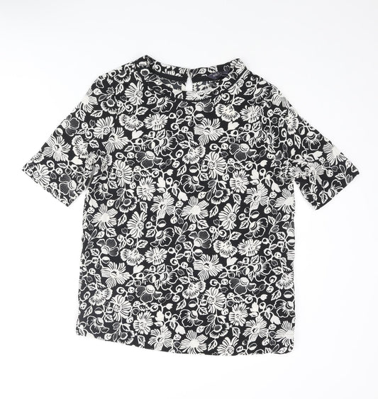 Womens UK Size 8 Marks and Spencer Black Basic Blouse