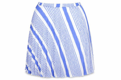 Marks and Spencer Womens Blue Geometric Polyester Pleated Skirt Size 22