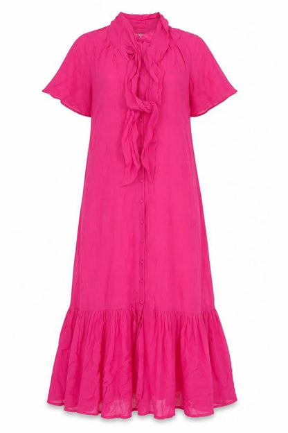 Monsoon Womens Pink Viscose Maxi Size 8 V-Neck Button