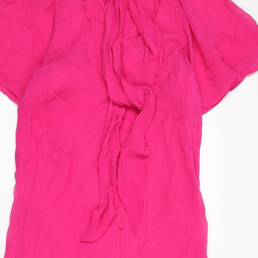 Monsoon Womens Pink Viscose Maxi Size 8 V-Neck Button