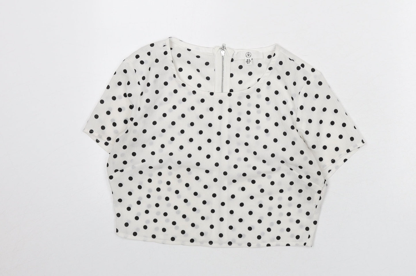 Womens UK Size 8 Missguided White Cropped Blouse