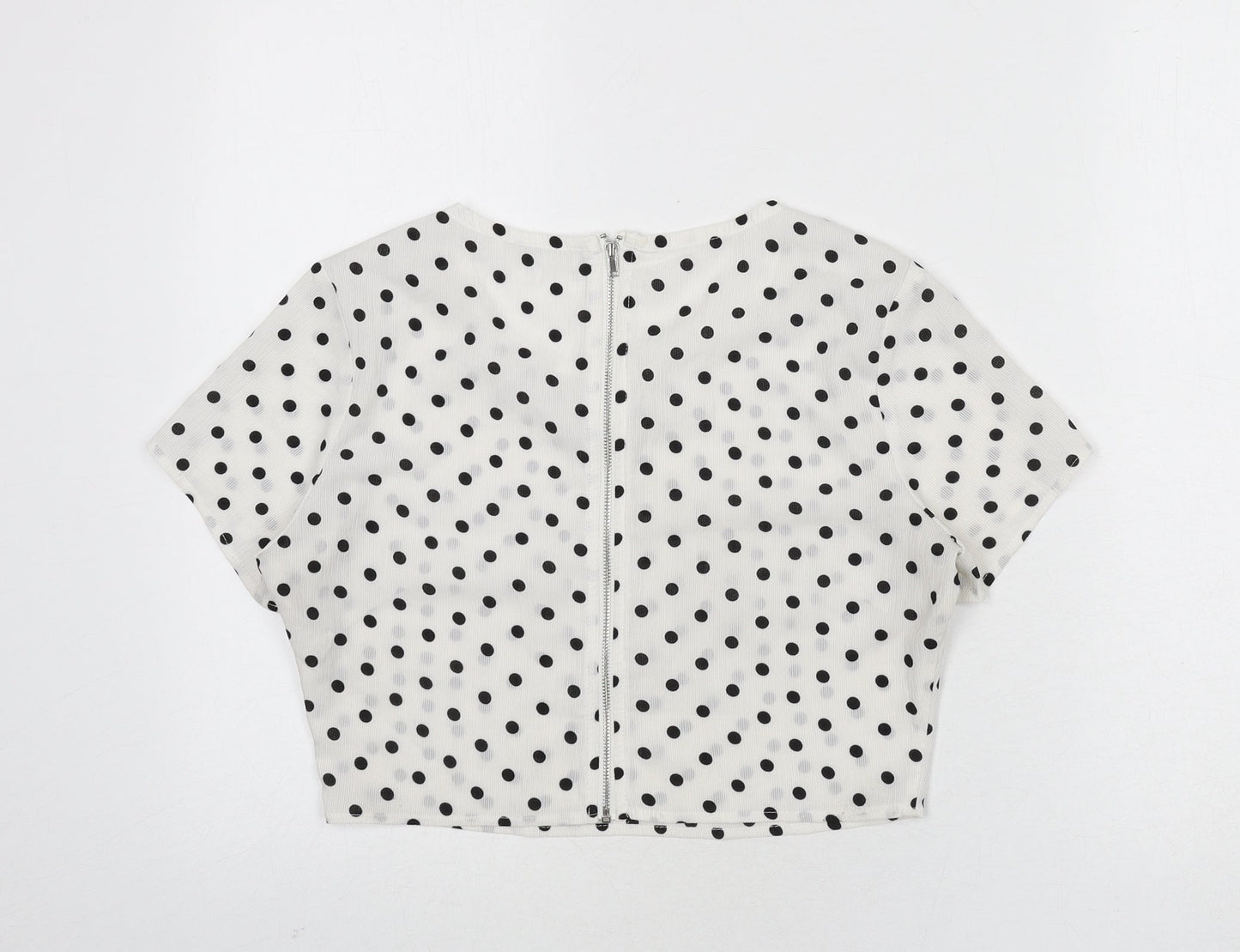 Womens UK Size 8 Missguided White Cropped Blouse