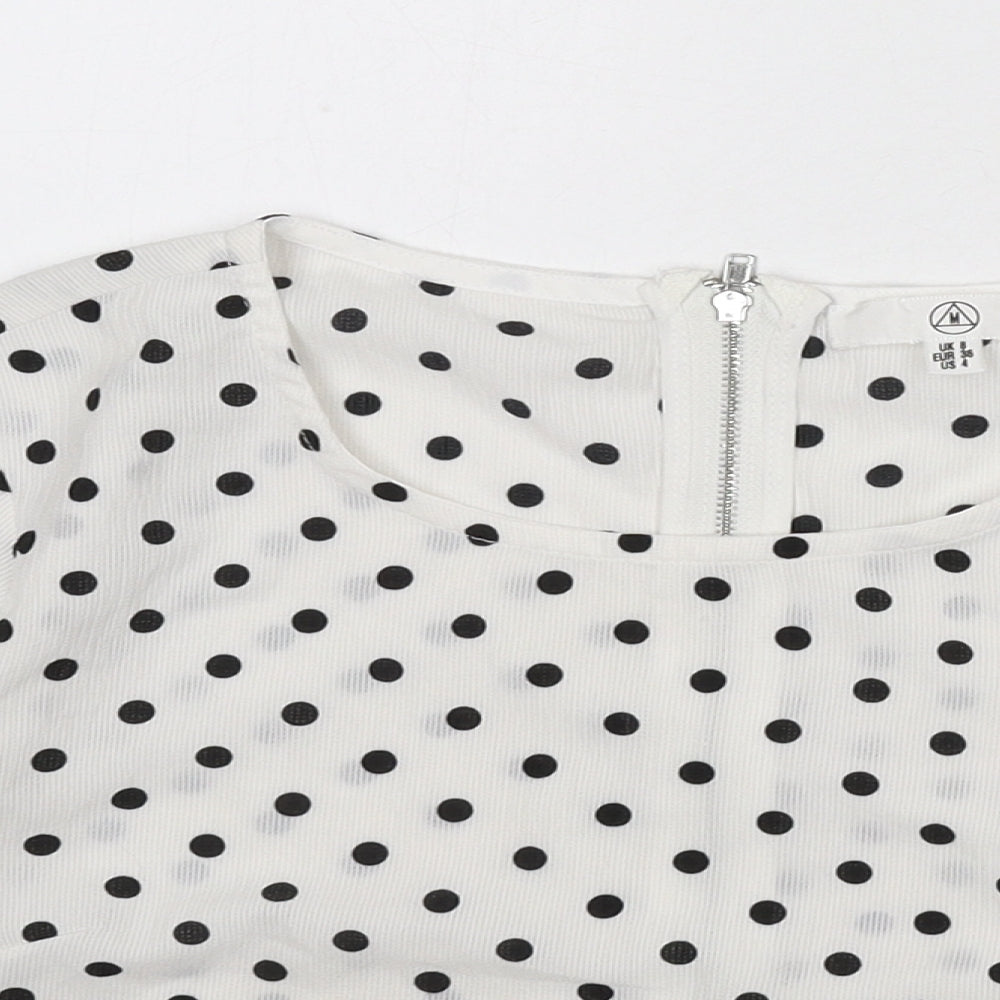 Womens UK Size 8 Missguided White Cropped Blouse