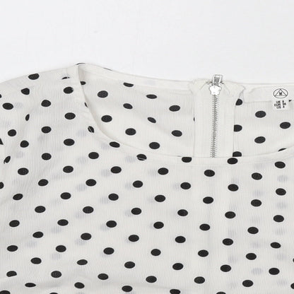 Womens UK Size 8 Missguided White Cropped Blouse