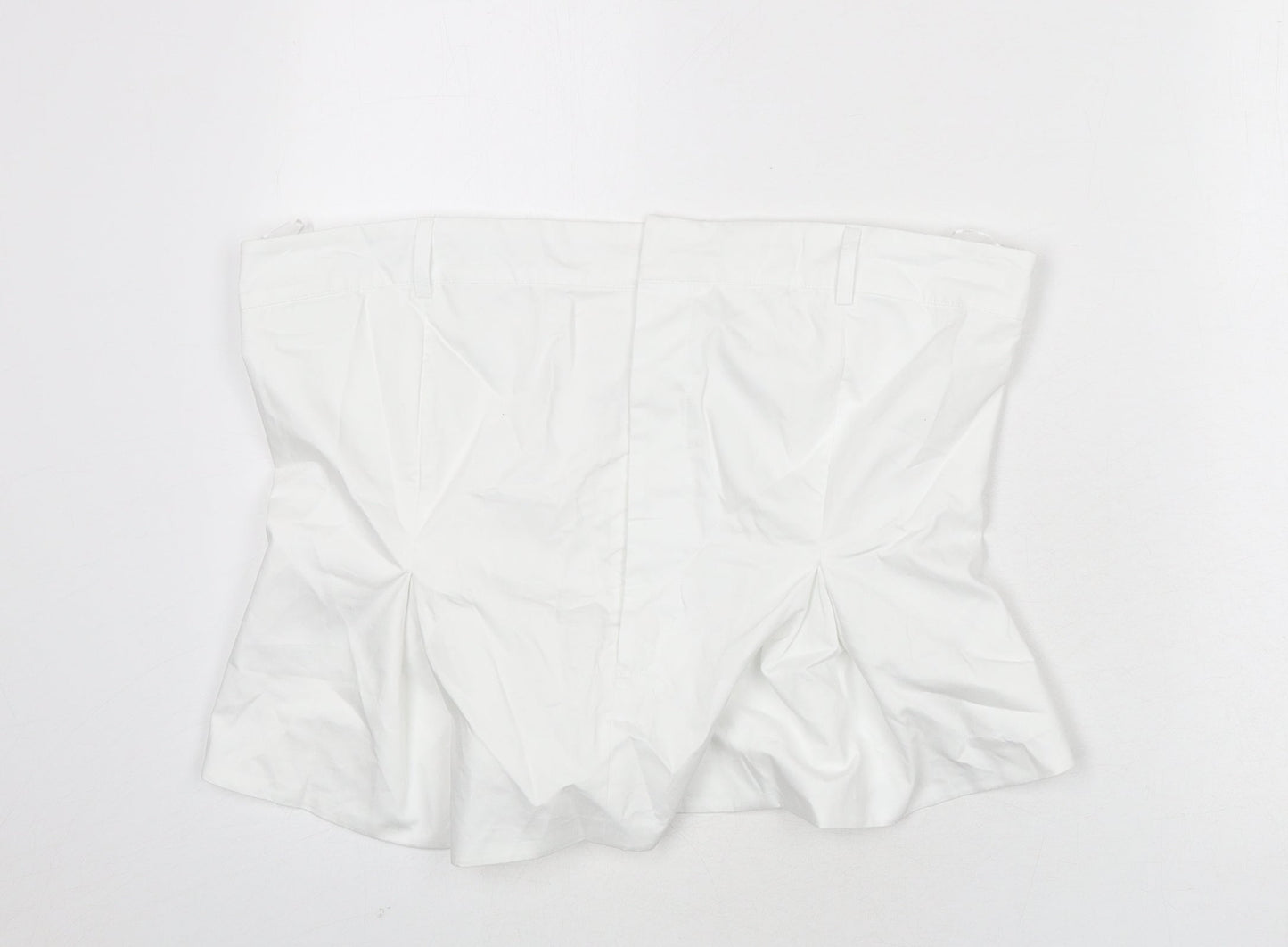 Womens UK Size 2XL Zara White Cropped T-Shirt