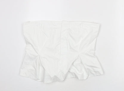 Womens UK Size 2XL Zara White Cropped T-Shirt