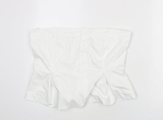Womens UK Size 2XL Zara White Cropped T-Shirt
