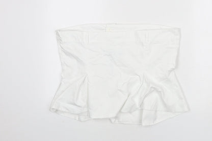 Womens UK Size 2XL Zara White Cropped T-Shirt