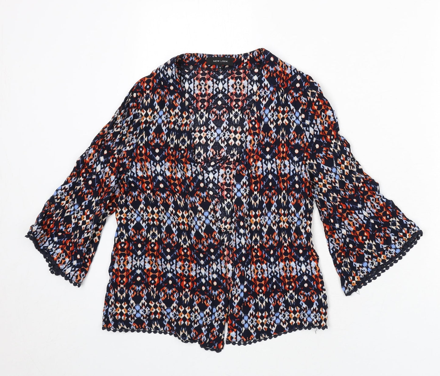 Womens UK Size 6 New Look Multicoloured Kimono Blouse