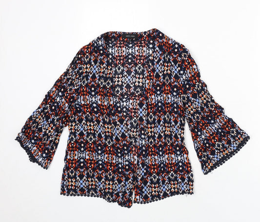 Womens UK Size 6 New Look Multicoloured Kimono Blouse