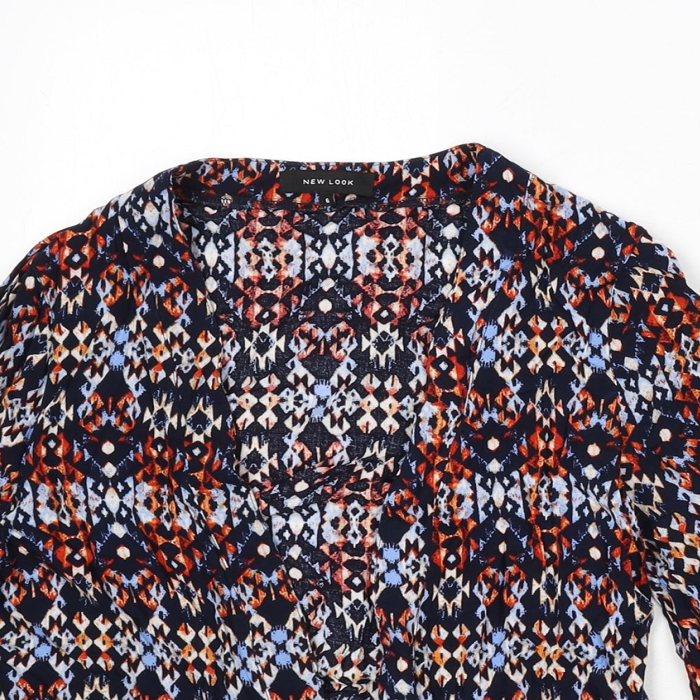 Womens UK Size 6 New Look Multicoloured Kimono Blouse