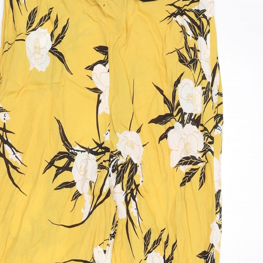 Womens UK Size 10 Miss Selfridge Regular Fit  Yellow Trousers