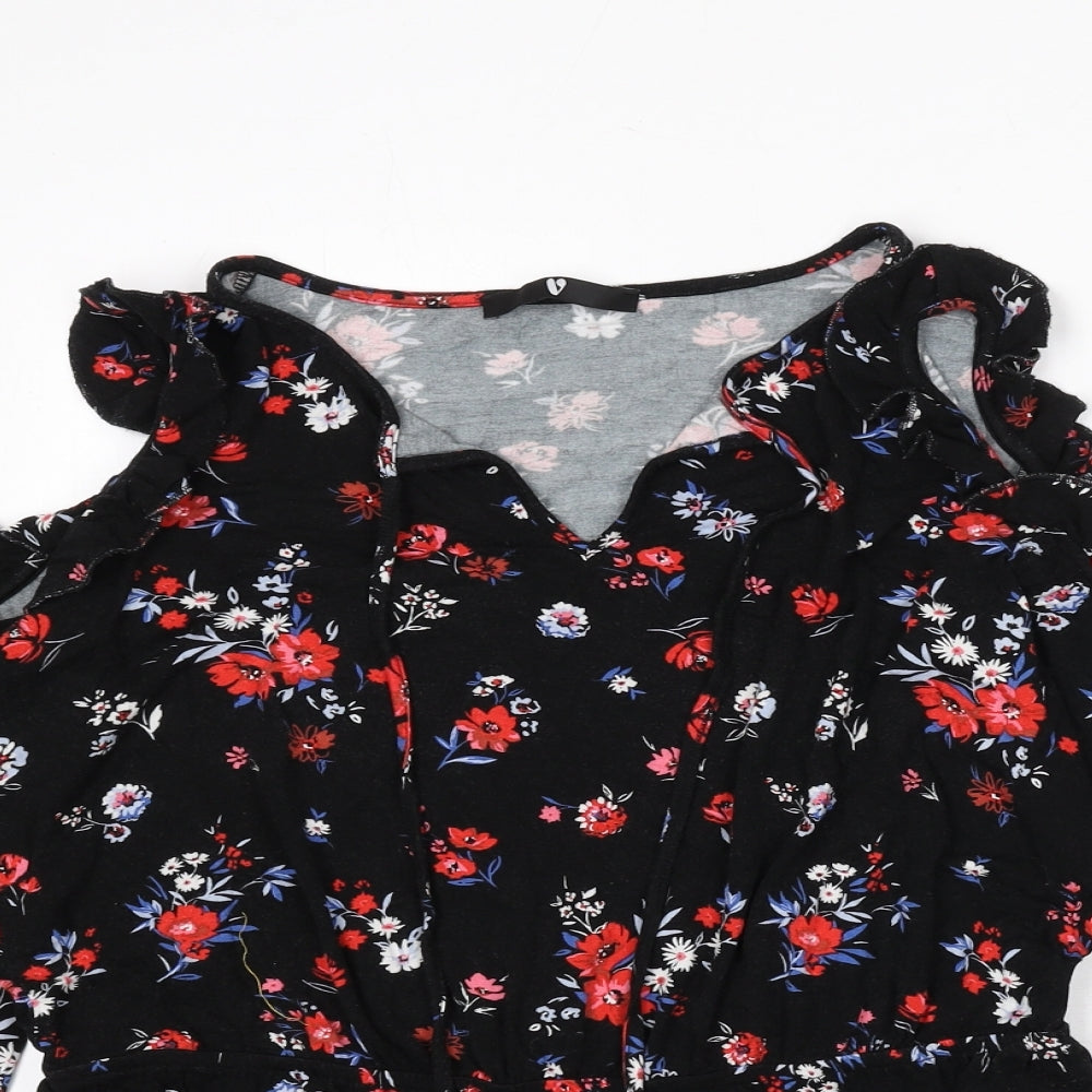 Womens UK Size 14 Very Black Basic T-Shirt