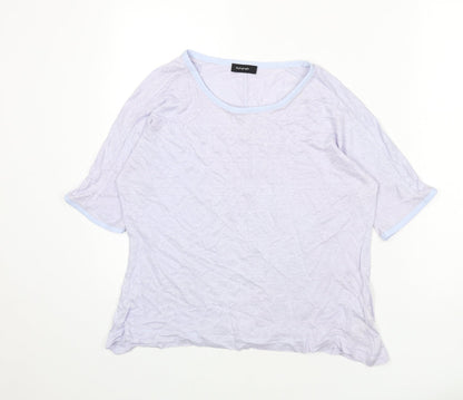 Autograph Womens Purple Round Neck Linen Pullover Jumper Size 12
