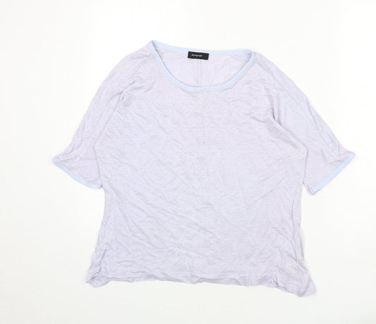 Autograph Womens Purple Round Neck Linen Pullover Jumper Size 12
