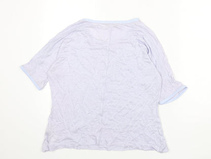 Autograph Womens Purple Round Neck Linen Pullover Jumper Size 12