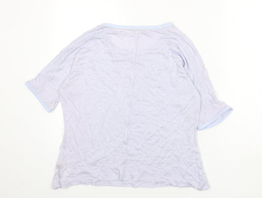 Autograph Womens Purple Round Neck Linen Pullover Jumper Size 12