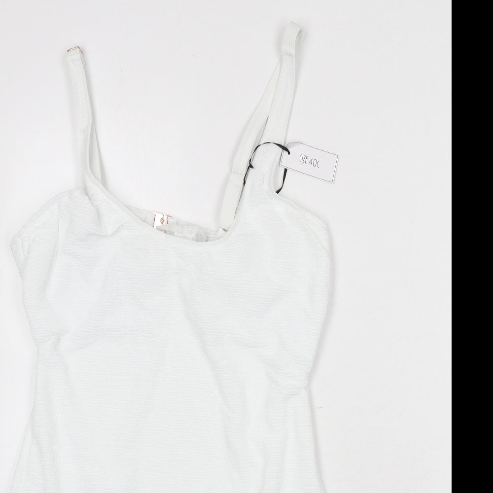 Ivory Rose Womens White Polyester One Piece Size L