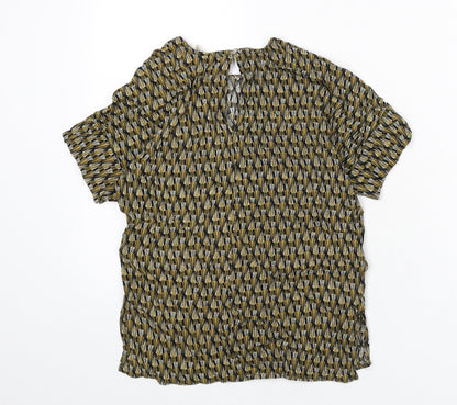 Womens UK Size 8 H&M Multicoloured Cropped Blouse