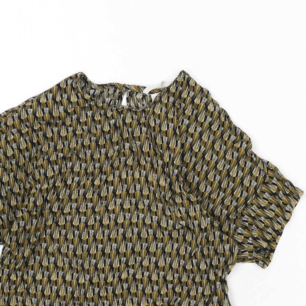 Womens UK Size 8 H&M Multicoloured Cropped Blouse